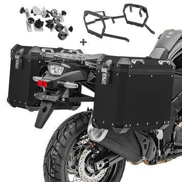 Комплект: алюминиевый кейс + багажник для BMW R 1200 GS Adventure 06-13 Bagtecs GX38-45 черный