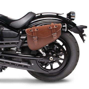 Мотоциклетная боковая сумка левая, Craftride Arizona, 3 л, для чоппера, коричневая