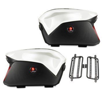 Комплект кофрів + багажник для бокових кофрів Kawasaki Z 1000/SX/650 PX74WT Bagtecs white