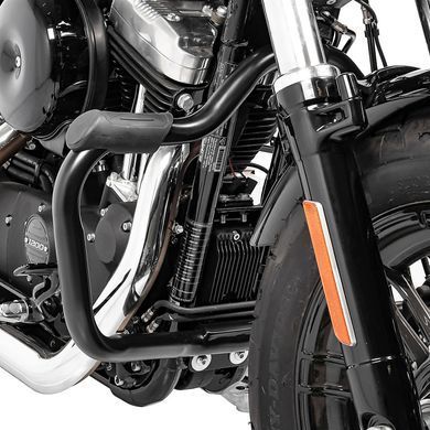 Комплект: захисна дуга Craftride Mustache Harley Davidson Sportster 04-20, чорного кольору + сумка на заднє сидіння мотоцикла Bagtecs XF60, водонепроникна, об'єм 60 л