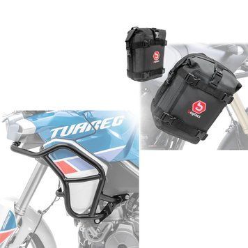 Верхняя защитная дуга, совместимая с Aprilia Tuareg 660 22-26 + комплект сумок на дугу (2 шт. по 6 л).