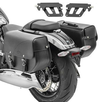 Комплект з 2 сідельних сумок + опор QL підходить для Harley Davidson Dyna 91-17 Craftride Oregon лівий-правий