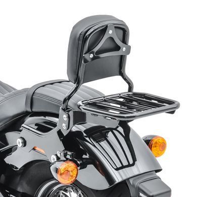 Комплект: Спинка пассажира для Harley Davidson Softail 2018&ndash;2024, Craftride R1, съемная, черная + Задний багажник для спинки пассажира для Harley Davidson Softail 2018&ndash;2024, черный Craftride