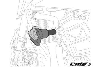 Слайдеры на раму R19 Puig для DUCATI HYPERMOTARD 939 2016-2018 черного цвета 6557N