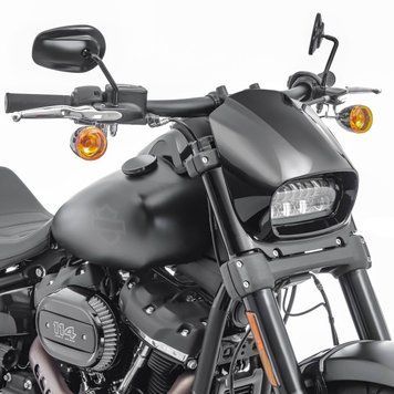Обтічник для фари для мотоцикла Harley Davidson Softail Fat Bob 114 18-25, чорна, DPLB.