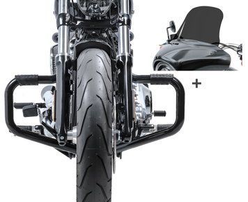 Комплект захисної дуги STS10 Mustache Craftride та вітрового скла L для Harley Davidson Sport Glide 18-25
