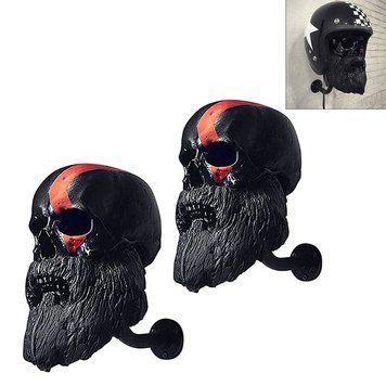 Комплект из 2 настенных держателей для мотоциклетных шлемов Skull XGP MH12, черный.