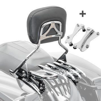Спинка з багажником XB та монтажним комплектом для Harley Touring 14-25 хром Craftride