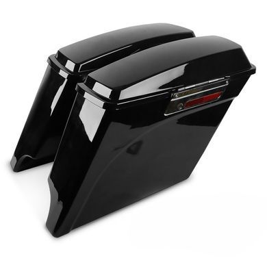 Комплект: Комплект кофрів підходить для Harley Davidson Heritage Softail Classic 88-17 Craftride Stretched, включаючи кронштейни хром + внутрішні сумки для Harley Heritage Softail Classic / 114 Craftride 19 л чорний