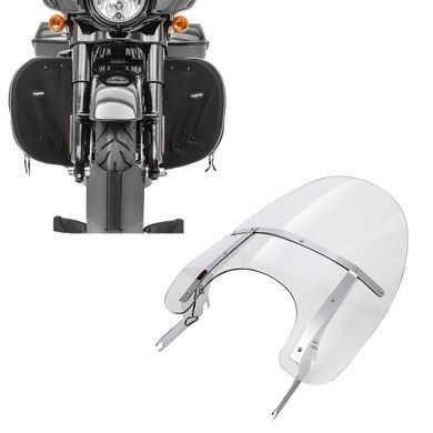 Комплект: Швидкознімне вітрове скло Harley Davidson Road King / Classic / Special 1993&ndash;2024 Craftride + М'які накладки на крашбар Craftride для моделей Touring 1980&ndash;2024