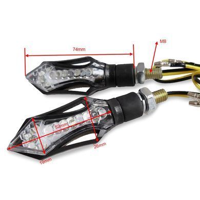 Послідовні світлодіодні поворотники мотоцикла Lumitecs BL12 із E-mark 2 шт. тоновані