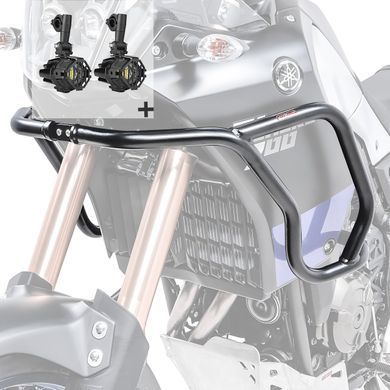 Комплект защитных дуг обтекателя + фара для Yamaha Tenere 700 19-24 Motoguard черный