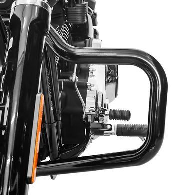 Комплект: Захисні дуги Mustache Harley Softail 18-25 чорного кольору + бічна накладка на бак M чорного кольору
