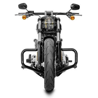Комплект: Захисні дуги Mustache Harley Softail 18-25 чорного кольору + бічна накладка на бак M чорного кольору