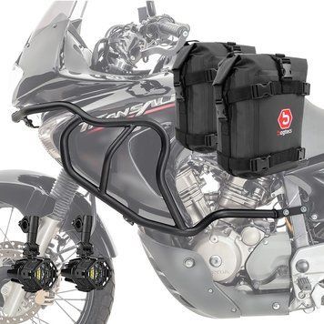 Комплект верхньої захисної дуги + додаткові фари + сумки Honda Transalp XL 650 V 00-07 Motoguard HG12 Black