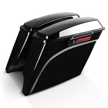 Растянутые боковые кофры подходят для Harley Davidson Road King Classic (FLHRC/I) 98-13, Black Latch Craftride