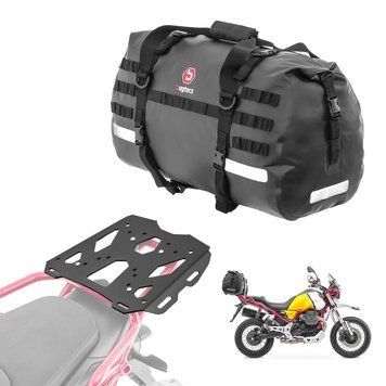 Комплект: багажник + задня сумка 50 л придатний для Moto Guzzi V85 19-23 Bagtecs SLP-XB50 Задній багажник