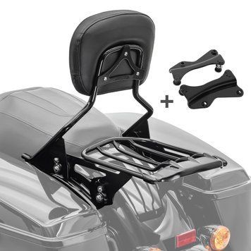 Спинка з багажником AW та монтажним комплектом для Harley Touring 14-25 чорний Craftride