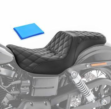 Гелеве сидіння для водія та пасажира мотоцикла Harley Davidson Dyna 06-17, модель Craftride SF14G, чорний.
