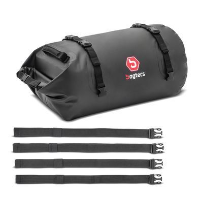 Сумка-рулон для мотоцикла Bagtecs BR30 Tail Bag Водонепроникна дорожня сумка 30 літрів, Сріблястий