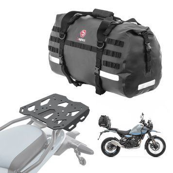 Комплект: багажник + задня сумка 50 л придатний для Royal Enfield Himalayan 450 2024 Bagtecs SLP-XB50 Задній багажник