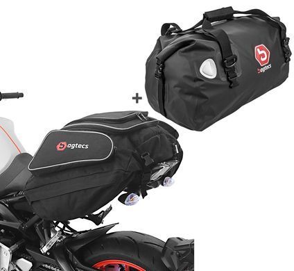 Комплект мотоциклетної задньої сумки ST3 Bagtecs X50 та задньої сумки Drybag XF40 90Ltr