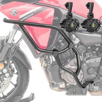 Комплект захисної дуги + додаткові фари для Yamaha Tracer 7/GT 21-24 Motoguard KT16 чорний