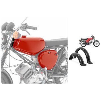 Комплект: Топливный бак Craftride красного цвета + переднее и заднее крылья, совместимые с Simson S50 / S51 / S70 + брызговики черного цвета
