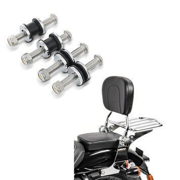 Комплект: Спінка Harley Sportster 04-20 L Flex with Rack chrome + Комплект кріплення для Harley Sportster 2004-2020 Монтажний комплект