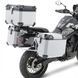 Комплект алюминиевых боковых кофров + верхний кофр для CFMOTO 1000 MT-X 2026 + адаптеры + задний багажник Bagtecs ADSX130 серебристого цвета