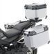 Комплект алюминиевых боковых кофров + верхний кофр для CFMOTO 1000 MT-X 2026 + адаптеры + задний багажник Bagtecs ADSX130 серебристого цвета