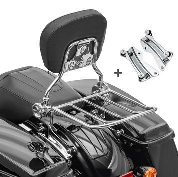 Набір: спинка для Harley Road Glide 15-22 Craftride, включаючи багажну полицю та комплект кріплення, хром