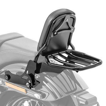 Знімна спинка пасажира (Sissy Bar) підходить для мотоциклів Harley Davidson Dyna Modelle 06-17 із багажником Craftride VG6 чорного кольору