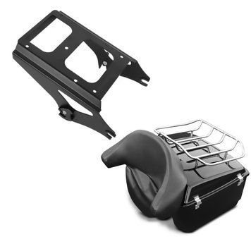 Комплект: Кофр Harley Touring 97-13 Large с решеткой для багажа черный + полка для багажа TP съемная для Harley Touring 09-13 черный