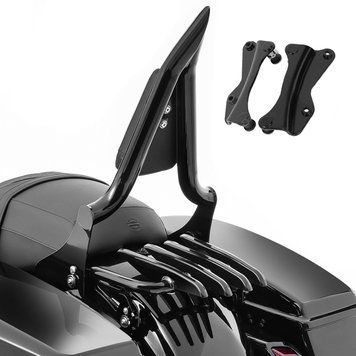 Пассажирская спинка Craftride PV1 черного цвета, подходит для мотоциклов Harley Davidson Touring 14-26 + багажник ST + комплект крепления