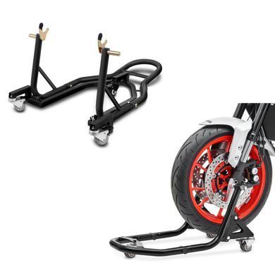 Комплект: Задний подкат ConStands Mover II Racing матовый чёрный + Передний подкат на роликах ConStands XB2 чёрный