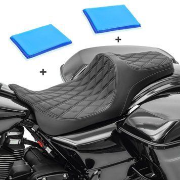 Гелеве двомісне сидіння для мотоцикла Harley Davidson Street Glide Special 15-23 модель Craftride FR6, чорне.
