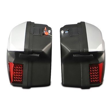 Мотоциклетный кофр + боковой держатель универсальный PX74 Bagtecs белый