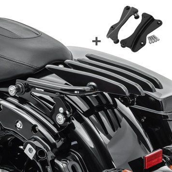 Задній багажник + комплект кріплення для мотоциклів Harley Davidson CVO Street Glide 14-25 Craftride XB чорного кольору.