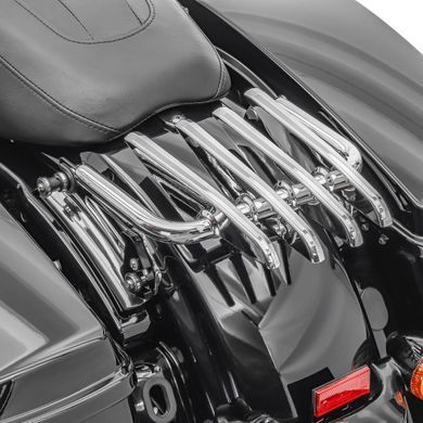 Комплект: багажник Harley Electra Glide, Street Glide, Road King 09-25 + спинка для Harley Touring Models 2009-2021 Fast Driver-M хром