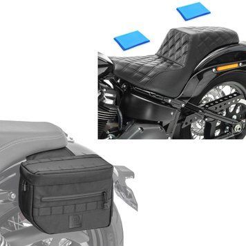Комплект двомісного сидіння гелів для мотоциклів Harley Davidson Softail Street Bob 18-25 Craftride з бічними кофрами.