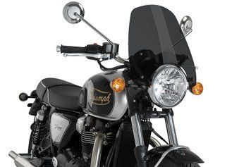 Вітрове скло Touring New Generation Puig для TRIUMPH BONNEVILLE T100 BLACK 2017-2020 темно-димчастого кольору 22454F