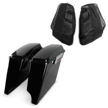 Жорсткі сідельні сумки Stretched підходять для Harley Davidson Touring 94-13 із внутрішніми сумками чорного кольору.