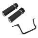 Комплект: Руль Ape Hanger Fat B2 Touring 1-1/4", высота 12", подходит для Harley Davidson от Craftride, чёрный + Ручки руля 1" Craftride HG2 Billet CNC, подходят для Harley Davidson с электронным дросселем