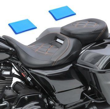 Гелеве сидіння для мотоцикла Harley Davidson Street Glide 08-22 RH3G Craftride, чорно-жовтогаряче.