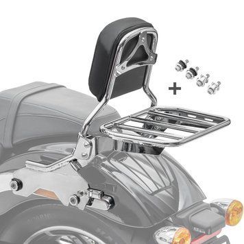 Спинка для Harley Softail/Sport Glide 18-25 R1 с полкой для багажа и креплением хром Craftride