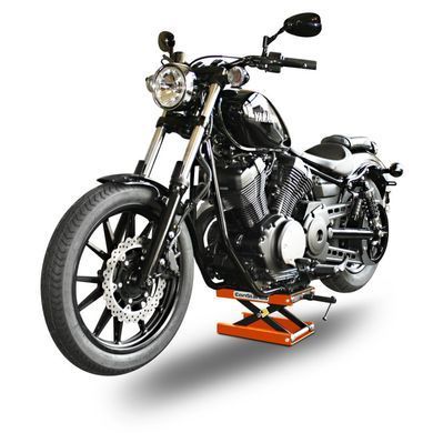 Підйомна платформа ConStands Mid-Lift M для мотоциклів Harley та Chopper до 500 кг оранжевого кольору