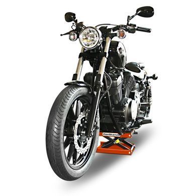 Підйомна платформа ConStands Mid-Lift M для мотоциклів Harley та Chopper до 500 кг оранжевого кольору