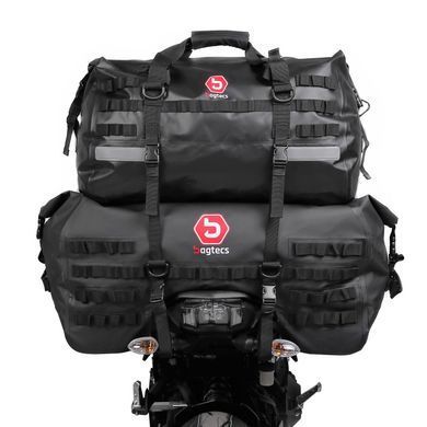 Сумка на заднє сидіння мотоцикла Bagtecs SX70, 70 л, водонепроникна, чорного кольору DNP2