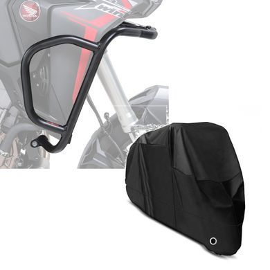 Комплект: захист обтічника Honda Africa Twin 1100 20-23 + брезент для мотоцикла, чохол Craftride XXL чорного кольору